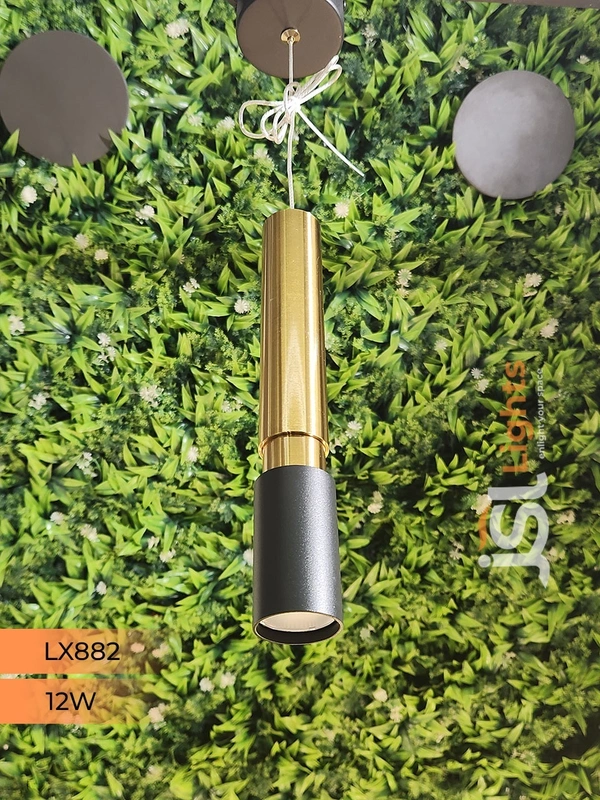 LX 882 Black GD 12W Surface Hanging Light - 12W, 3000K