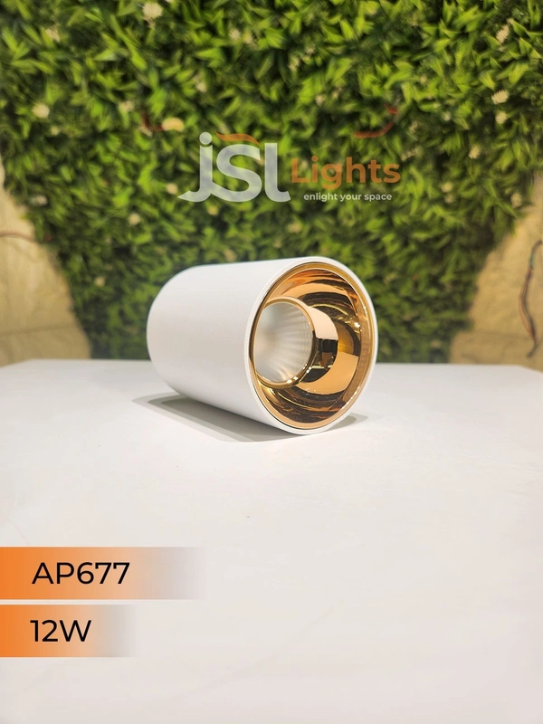 APRA AP677 12W Round Surface Cylindrical Light - 12W, 3000K, White