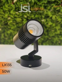 LX 135 50W LED Surface Wall Spotlight - Black Body - 50W, 6000K, Black