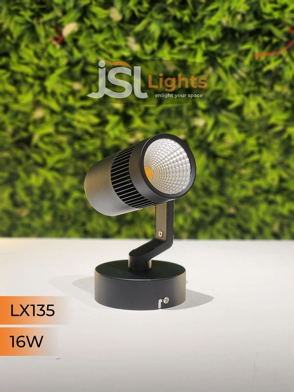 LX 135 16W LED Wall Spotlight Black Body - 16W, 6000K, Black