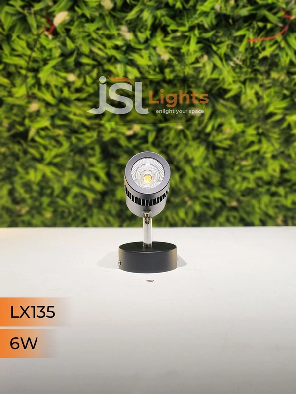 LX 135 6W LED Wall Spotlight Black Body - 6W, 3000K, Black