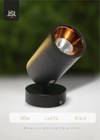 LX 692 30W LED Wall Spotlight Black Body - 30W, 6000K, Black