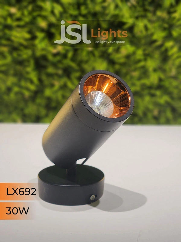 LX 692 30W LED Wall Spotlight Black Body - 30W, 4000K, Black