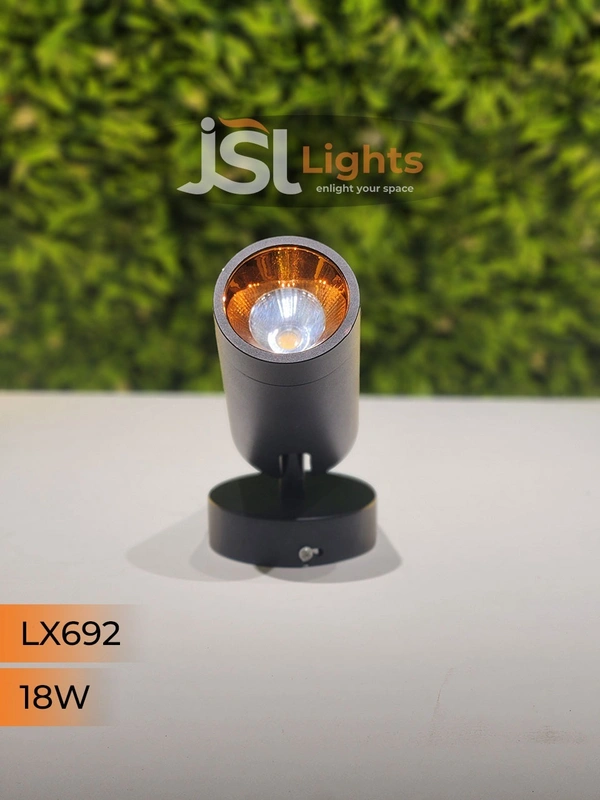LX 692 18W LED Wall Spotlight Black Body - 18W, 4000K, Black
