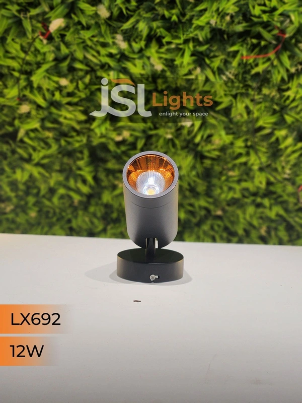 LX 692 12W LED Wall Spotlight Black Body - 12W, 6000K, Black