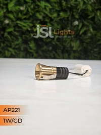 APRA  221 1W Black GD Deep Recessed COB Downlight - WW, BK GD