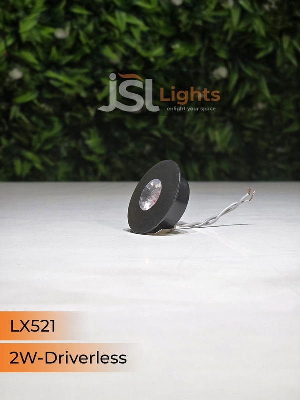 LX 521 2W Black Deep Recessed COB Downlight - 3000K, Black