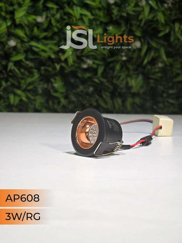APRA 608 3W BK RG Deep Recessed COB Downlight - BK RG