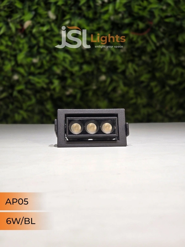 APRA 05 6W Linear Recessed COB Spotlight - 6W, 3000K, Black