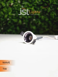 JSL Wave 7W White PB Deep Recessed COB Downlight - 7W, 3000K