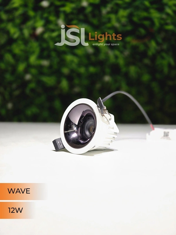 JSL Wave 12W White PB Deep Recessed COB Downlight - 12W, 3000K