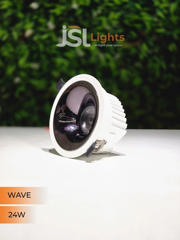 JSL Wave 24W White PB Deep Recessed COB Downlight - 24W, 4000K