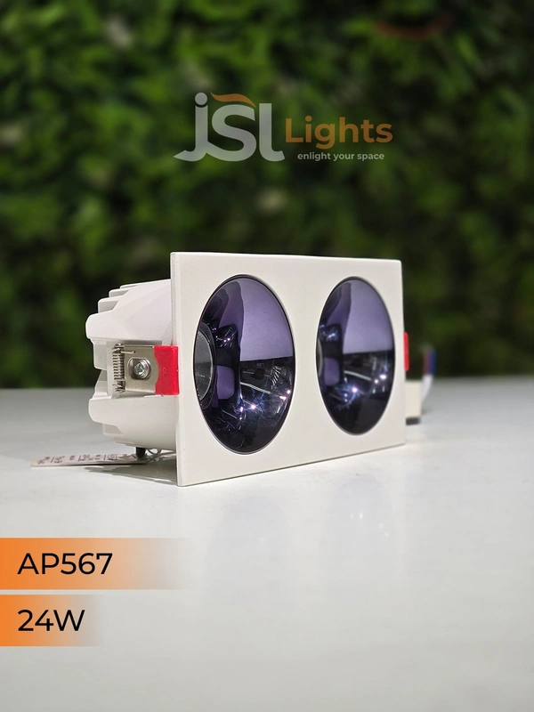 APRA567 24W PKW PB Square Recessed Linear COB Downlight - 24W, 3000K