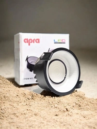 APRA AP-1501 7W 3 in 1 Deep Recessed COB Downlight - Black GBK Finish Anti-Glare Ceiling Spotlight - 7W, BK+GBK