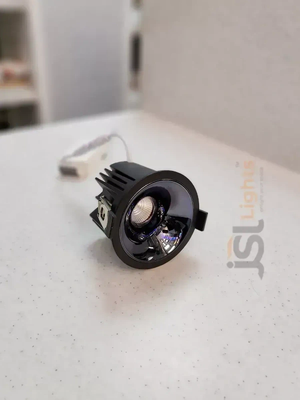 APRA AP2058 12W Black Deep Recessed COB Downlight PB Reflector - 12W, 3000K, Black