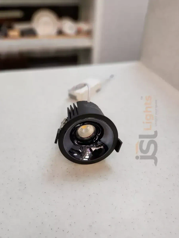 APRA AP2058 12W Black Deep Recessed COB Downlight PB Reflector - 12W, 3000K, Black