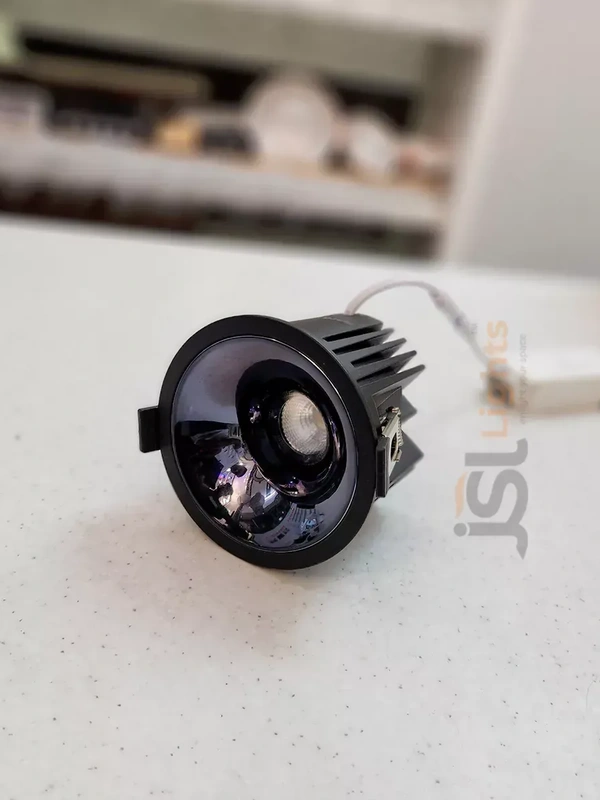 APRA AP2058 18W Black Deep Recessed COB Downlight PB Reflector - 18W, 3000K, Black