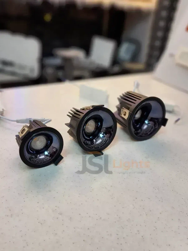 APRA AP2058 7W Black Deep Recessed COB Downlight PB Reflector - 7W, 4000K, Black