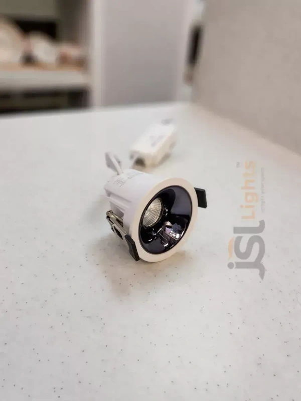 APRA AP2058 7W White Deep Recessed COB Downlight PB Reflector - 7W, 3000K, White