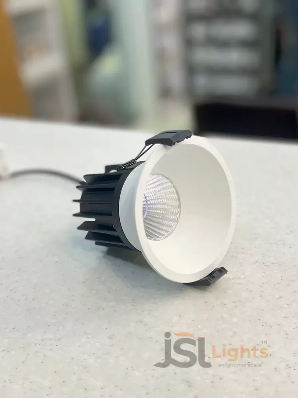 APRA AP20621 28W Black Body Recessed COB Downlight - 28W, 6000K, White