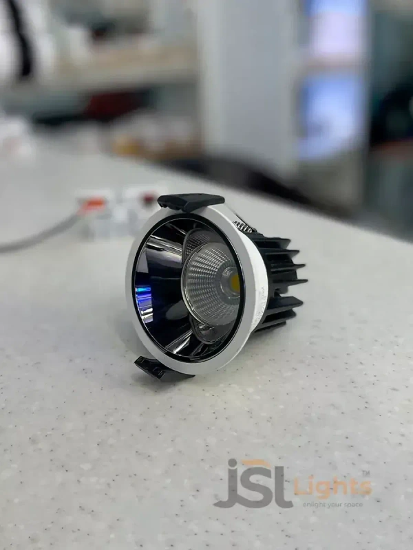 APRA AP 20626 7W Black Deep Recessed COB Downlight PB Reflector - 7W, 3000K, White