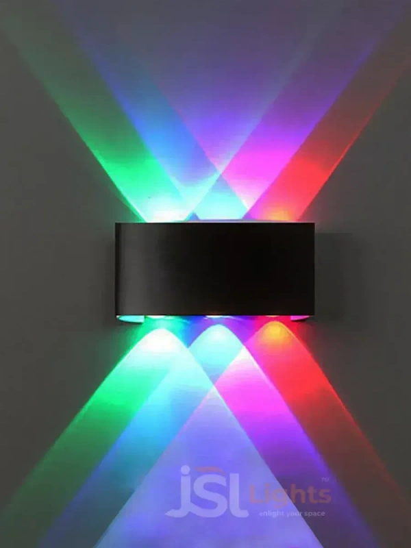 LX 278 6W RGB Auto Black Body Up Down Wall Light - 6W, RGB