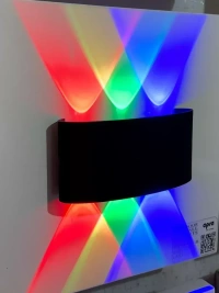 LX 278 6W RGB Auto Black Body Up Down Wall Light - 6W, RGB