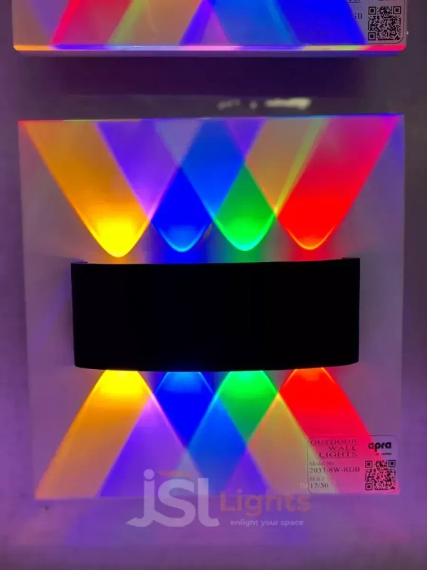 LX 278 8W RGB Auto Black Body Up Down Wall Light - 8W, RGB