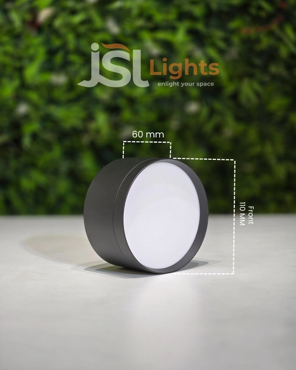 APRA 2033 15W Round Surface Diffuser Panel Light - 15W, Black