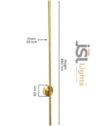 LX098 - 3C 18W Premium Linear LED Wall Sconce - Luxury Brushed Gold Minimalist Stick Wall Light with 3 Color Changing Modes - 18W, 3CCT, GD