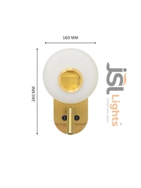 LX416 6+3W Dual LED Bedside Wall Light - Premium Brushed Gold Frosted Glass Globe Backlight with Adjustable 3W Focus Reading Spotlight & Dual Switches - 1 Pcs.