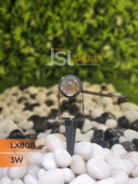 LX 808 3W LED Lens Spike Garden Light - 3W, GR