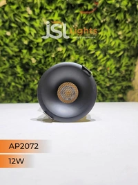 APRA AP 2072 12W Black Deep Recessed COB Downlight - 12W, 3000K, Black