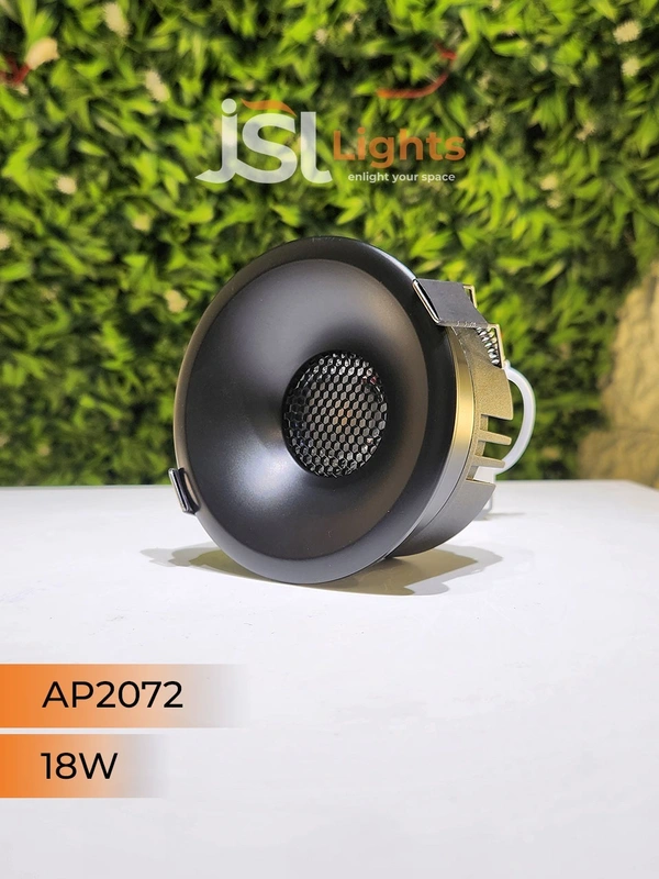 APRA AP 2072 18W Black Deep Recessed COB Downlight - 18W, 4000K, Black