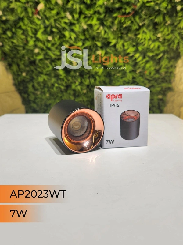 APRA AP 2023WT 7W Black RG Round Surface Cylindrical Light - 7W, 4000K, Black RG