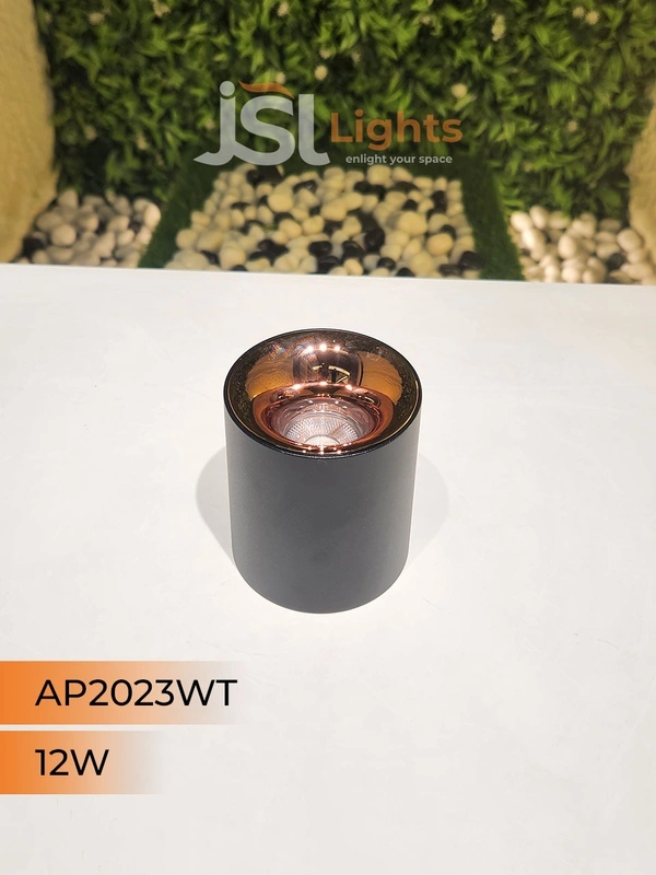 APRA AP 2023WT 12W Black RG Round Surface Cylindrical Light - 12W, 4000K, Black RG