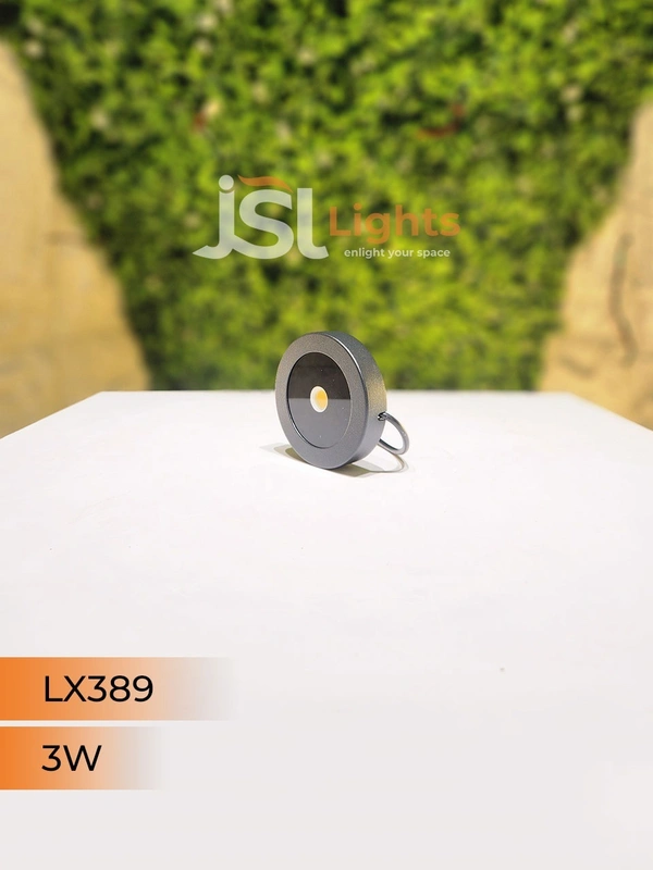 LX 389 3W Black Striker Round Surface Light - 3W, 4000K
