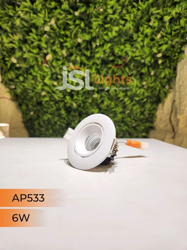 APRA AP 533 Round Deep Recessed COB Downlight - 6W, 6000K