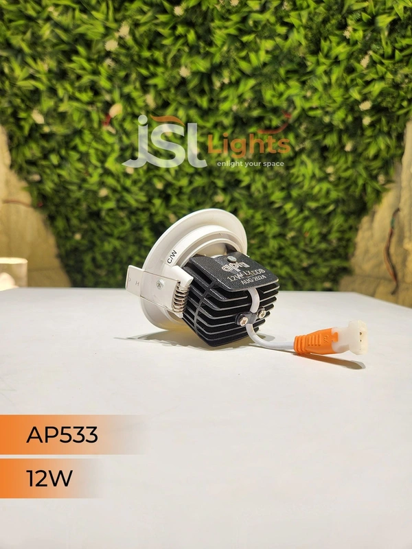 APRA AP 533 Round Deep Recessed COB Downlight - 12W, 6000K