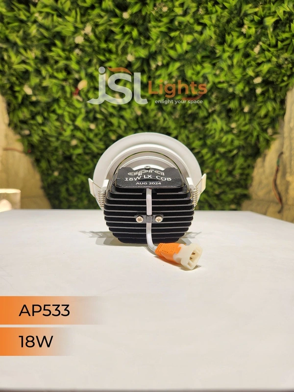 APRA AP 533 Round Deep Recessed COB Downlight - 18W, 6000K