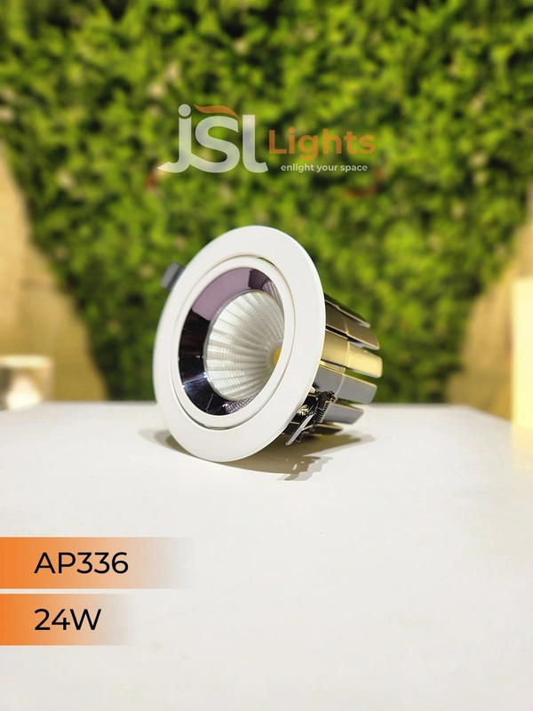 APRA AP 336 Round Deep Recessed COB Downlight - 24W, 6000K