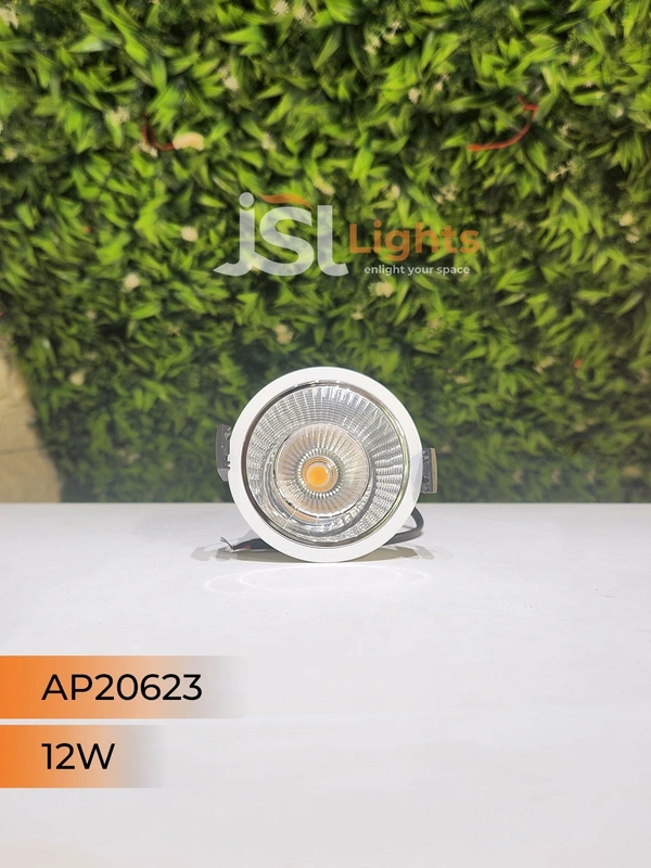 APRA AP 20623 12W White Deep Recessed COB Downlight SS Reflector - 12W, 3CCT, White