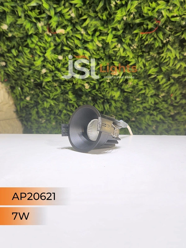 APRA AP20621 7W Black Body Recessed COB Downlight - 7W, 3000K, Black