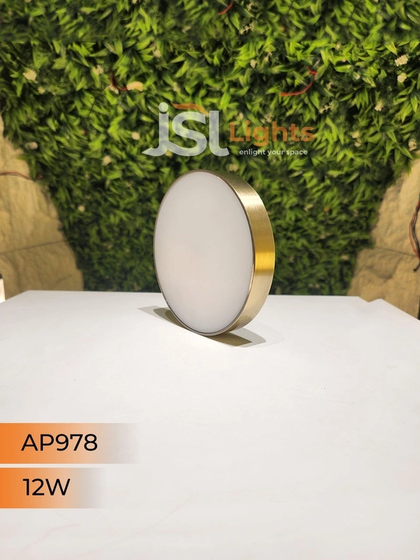 APRA  AP978 12W Round Surface  Diffuser  Panel Light - 12W, 3000K, PB