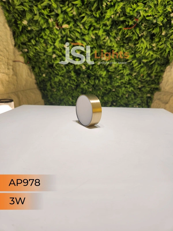 APRA  AP978 3W Round Surface  Diffuser  Panel Light - 3W, 4000K, PB
