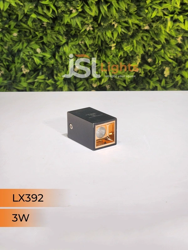 LX392 3W Square Black RG Surface Cylinder Light - 3W, 3000K, SQ