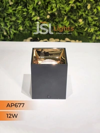 APRA AP677 12W Square Black Surface Cylindrical Light - 12W, 3000K, Black