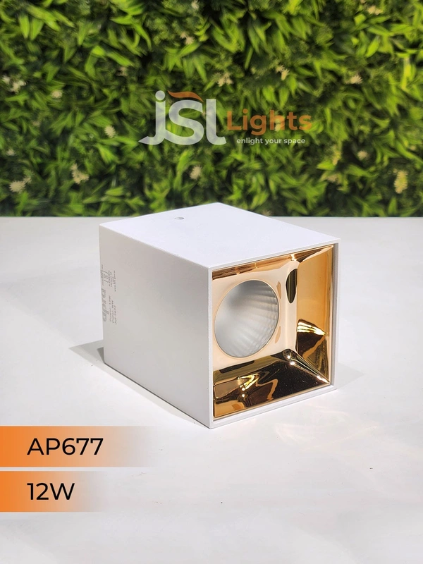 APRA AP677 12W Square White Surface Cylindrical Light - 12W, 4000K, White