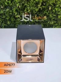 APRA AP677 20W Square Black Surface Cylindrical Light - 20W, 3000K, Black