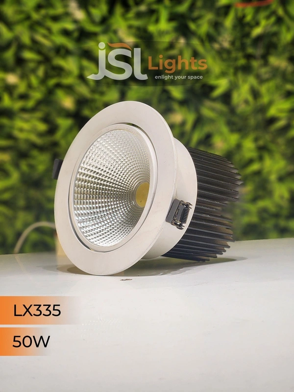  LX LX 335 COB Downlight for Saree, Cloth & Car Showrooms | Double Height Commercial LED | India - 50W, 3000K